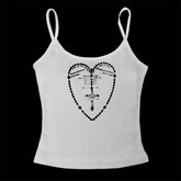 Bxoxo Punk Rock Emo Girls Women's Sleeveless Camisole Y2K Gothic aesthetic vintage Casual Street Hip Hop Sexy Slim Grunge Women's Tops